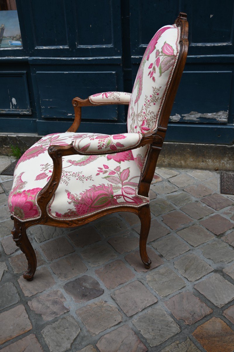 Beau Fauteuil à Dossier Plat D époque Louis XV   Burgat-photo-4