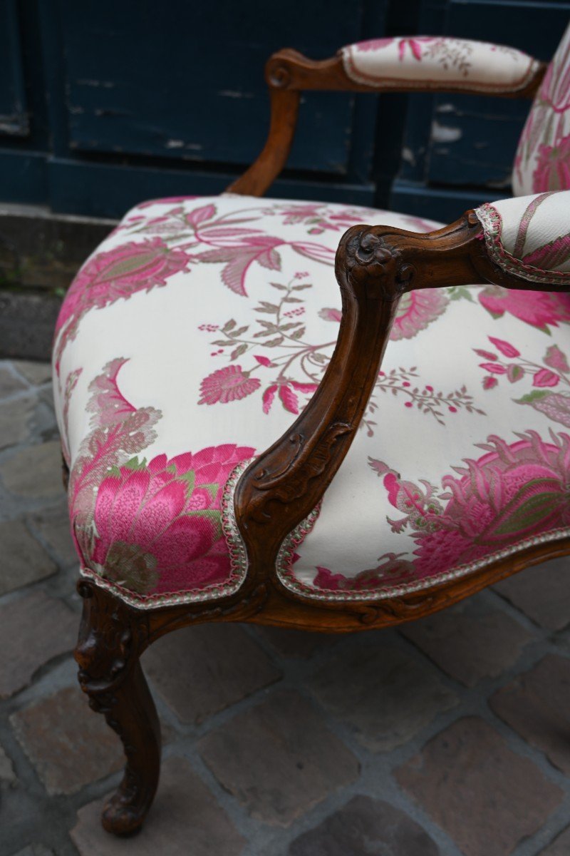 Beau Fauteuil à Dossier Plat D époque Louis XV   Burgat-photo-5