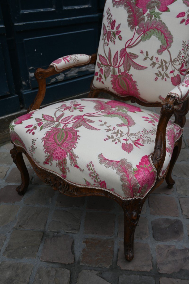 Beau Fauteuil à Dossier Plat D époque Louis XV   Burgat-photo-6