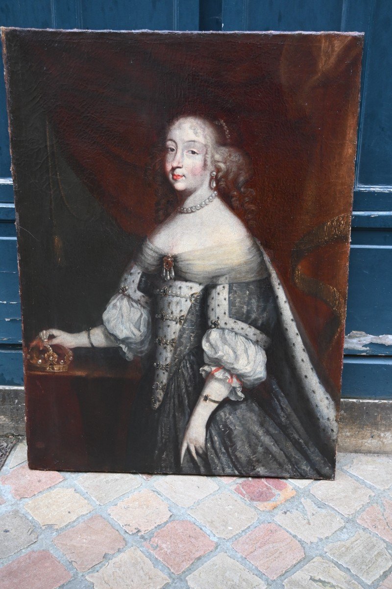 Rare Portrait Of Anne Of Austria Attributed To Beaubrun XVII-photo-3