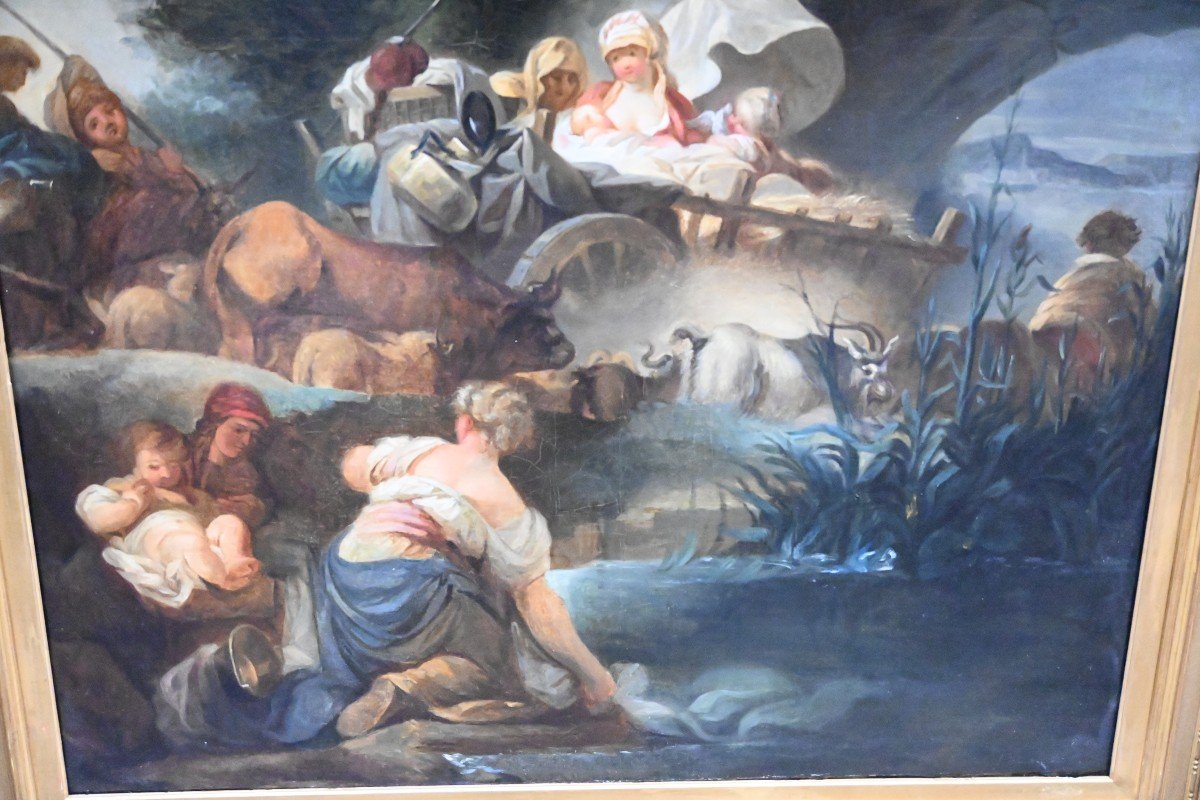 Large Oil On Canvas From The 18th Century, Follower Of Fragonard, Bucolic Scene-photo-4