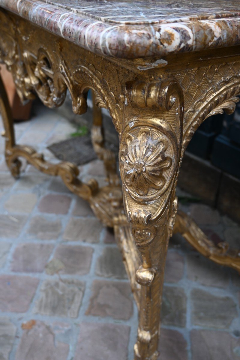 Table Console Bois Doré D époque Regence Du XVIII-photo-3