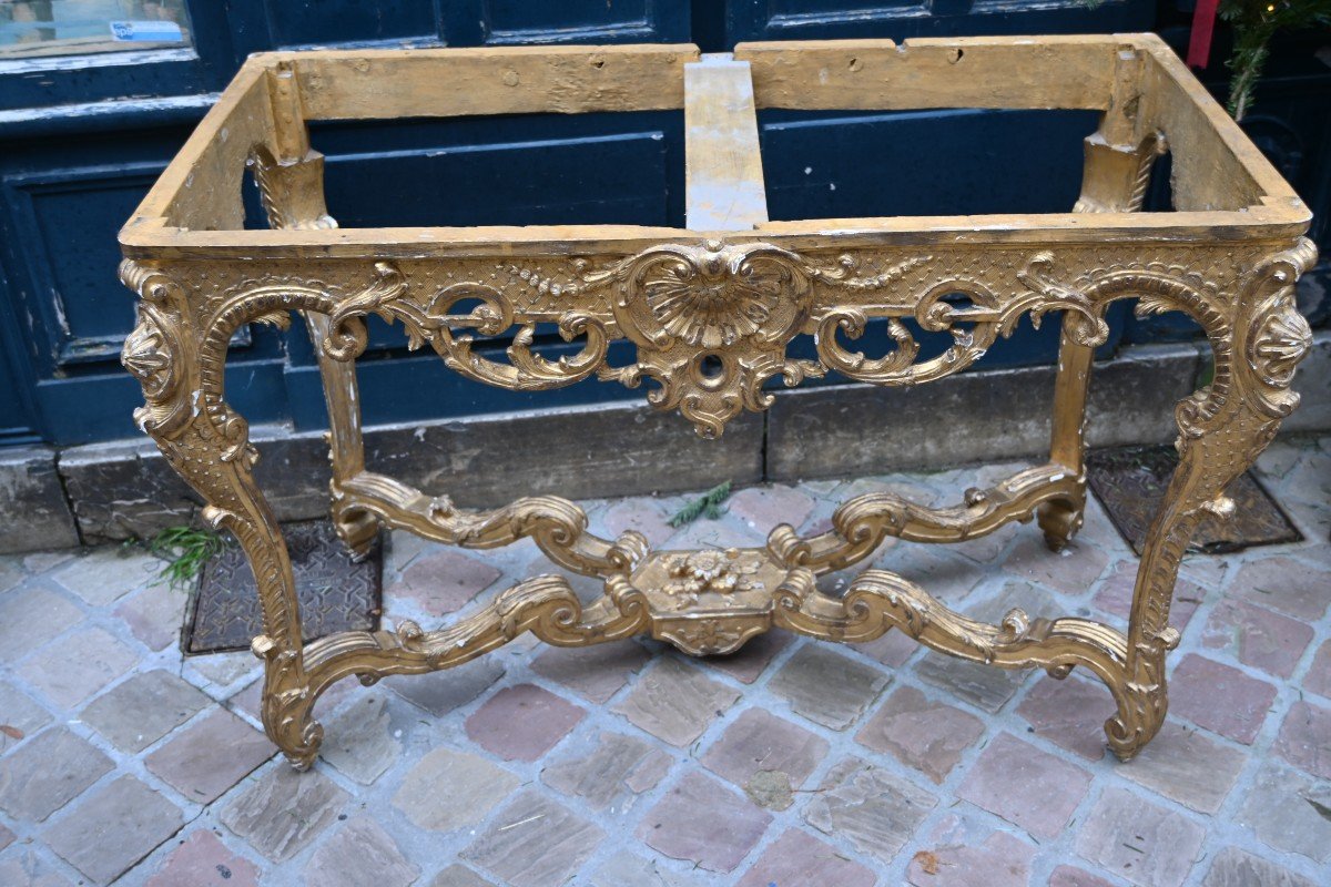 Table Console Bois Doré D époque Regence Du XVIII-photo-4