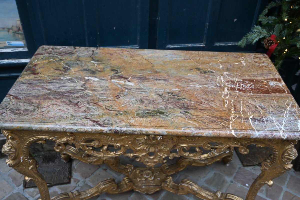 Table Console Bois Doré D époque Regence Du XVIII-photo-5