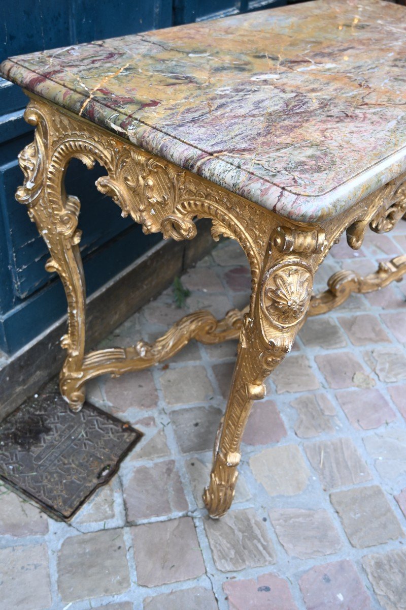 Table Console Bois Doré D époque Regence Du XVIII-photo-7