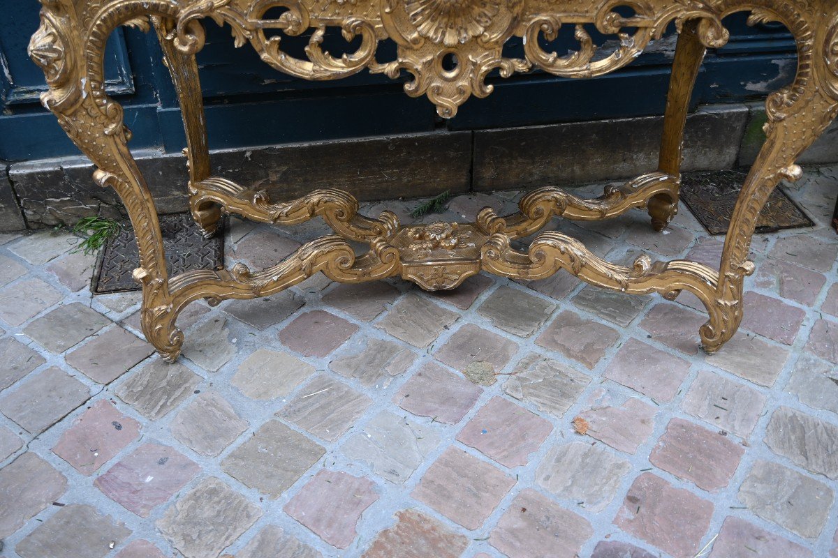 Table Console Bois Doré D époque Regence Du XVIII-photo-8