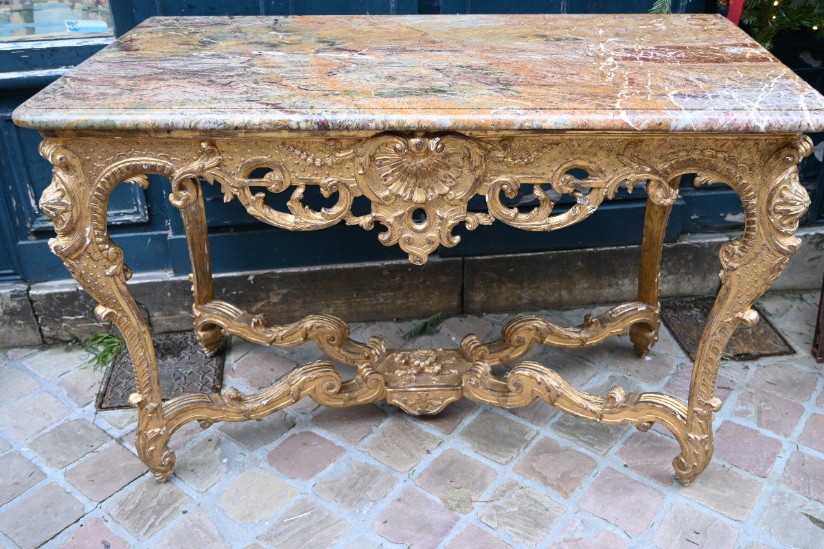 Table Console Bois Doré D époque Regence Du XVIII