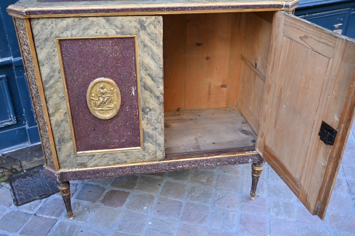 Italian Buffet In Painted And Gilded Wood From The Directoire Period-photo-5