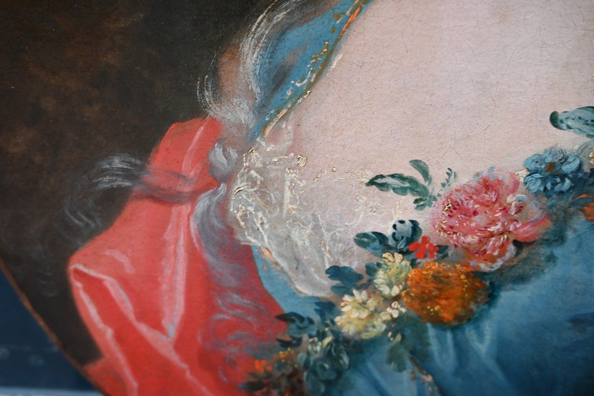  Portrait Of A Woman From The Louis XV Period From The 18th Century Levrac Tournières-photo-3