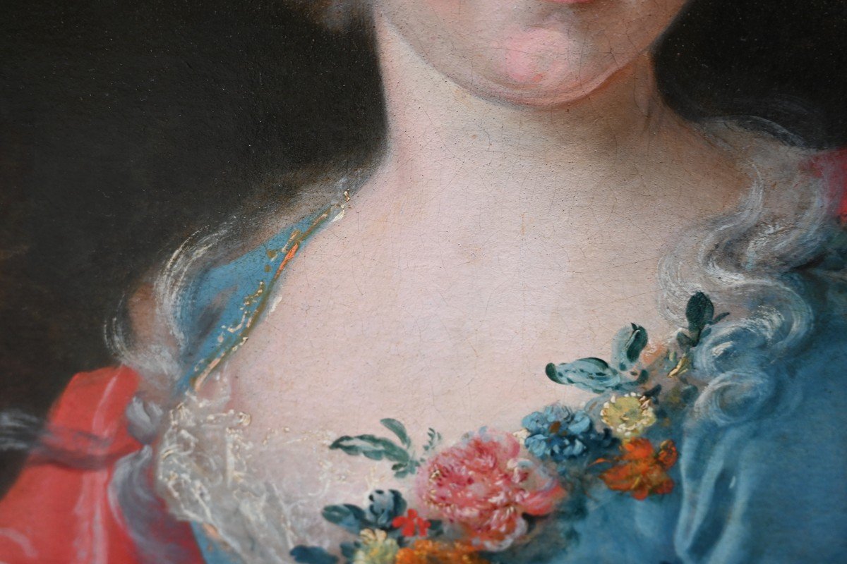  Portrait Of A Woman From The Louis XV Period From The 18th Century Levrac Tournières-photo-4