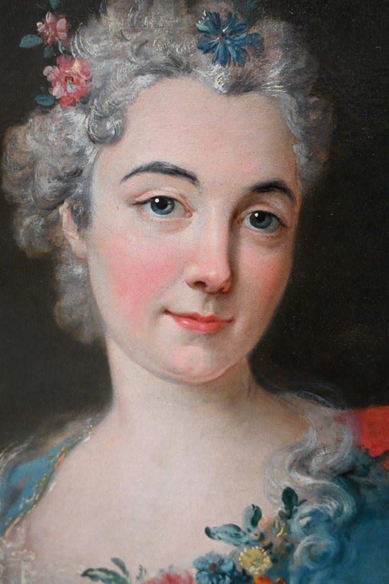  Portrait Of A Woman From The Louis XV Period From The 18th Century Levrac Tournières-photo-1