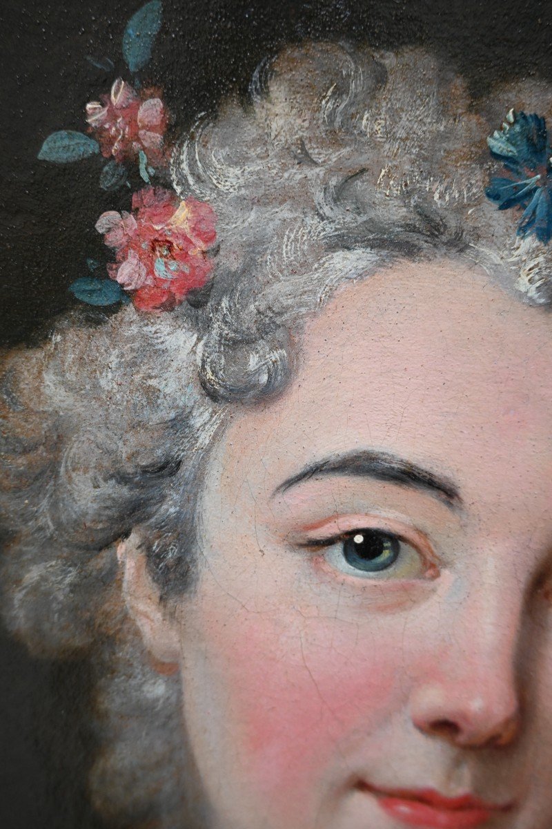  Portrait Of A Woman From The Louis XV Period From The 18th Century Levrac Tournières-photo-2