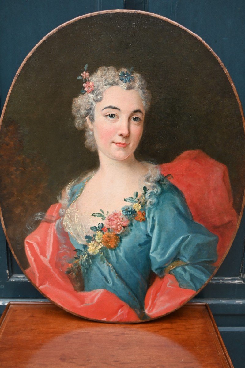  Portrait Of A Woman From The Louis XV Period From The 18th Century Levrac Tournières-photo-3