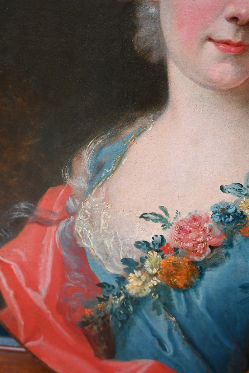  Portrait Of A Woman From The Louis XV Period From The 18th Century Levrac Tournières-photo-4