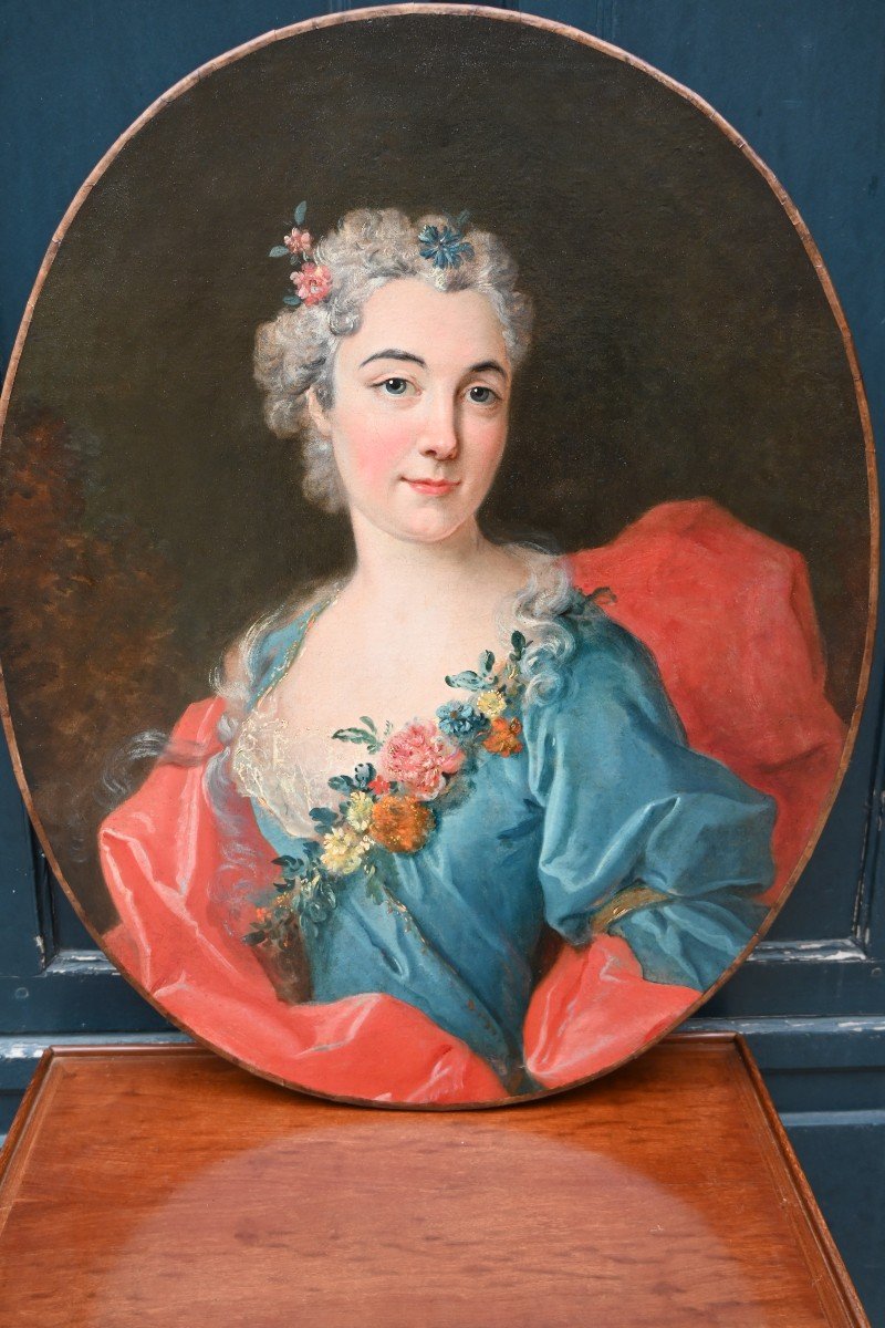  Portrait Of A Woman From The Louis XV Period From The 18th Century Levrac Tournières-photo-5