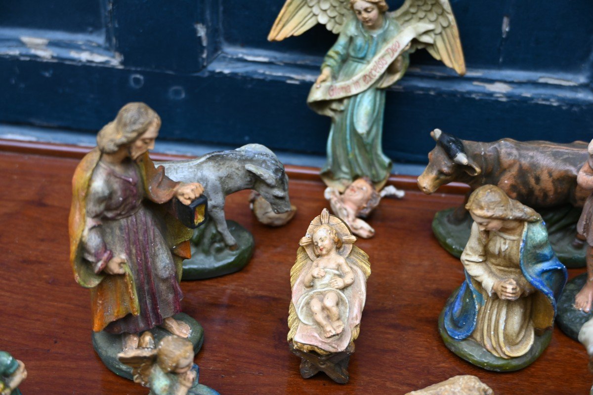 Painted Plaster Christmas Nativity Scene -photo-2