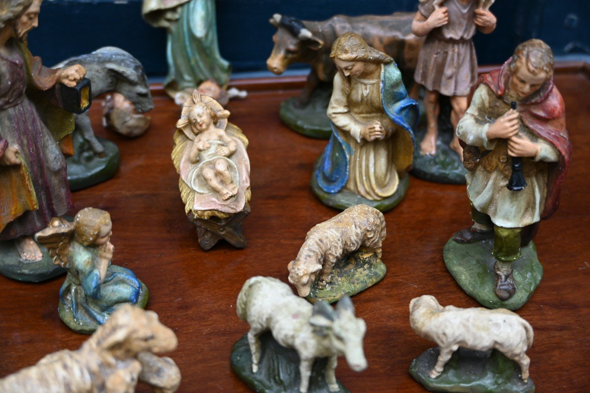 Painted Plaster Christmas Nativity Scene -photo-3