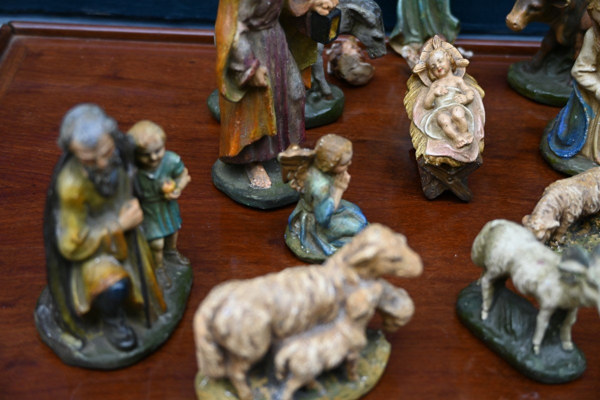 Painted Plaster Christmas Nativity Scene -photo-4