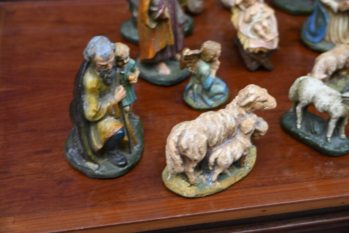 Painted Plaster Christmas Nativity Scene -photo-4