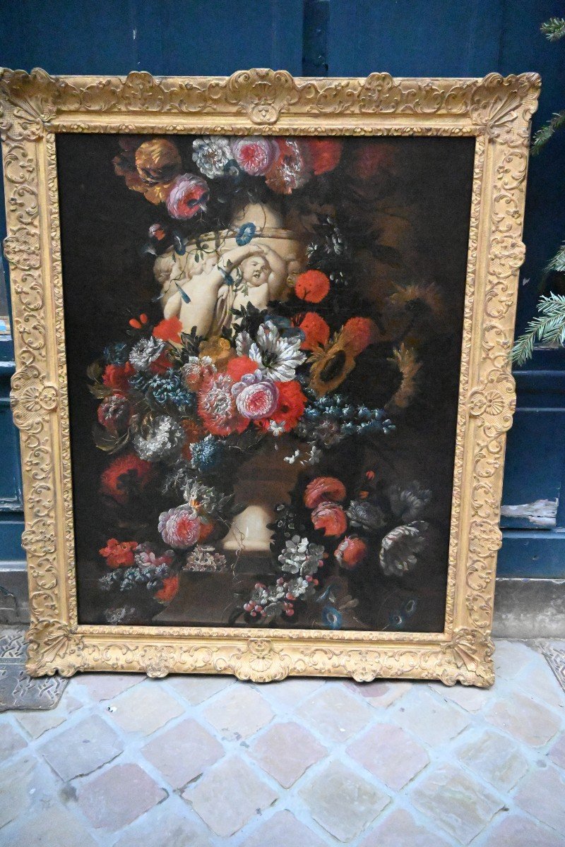 Important Flower Painting Signed By De Booschaert XVIII-photo-2