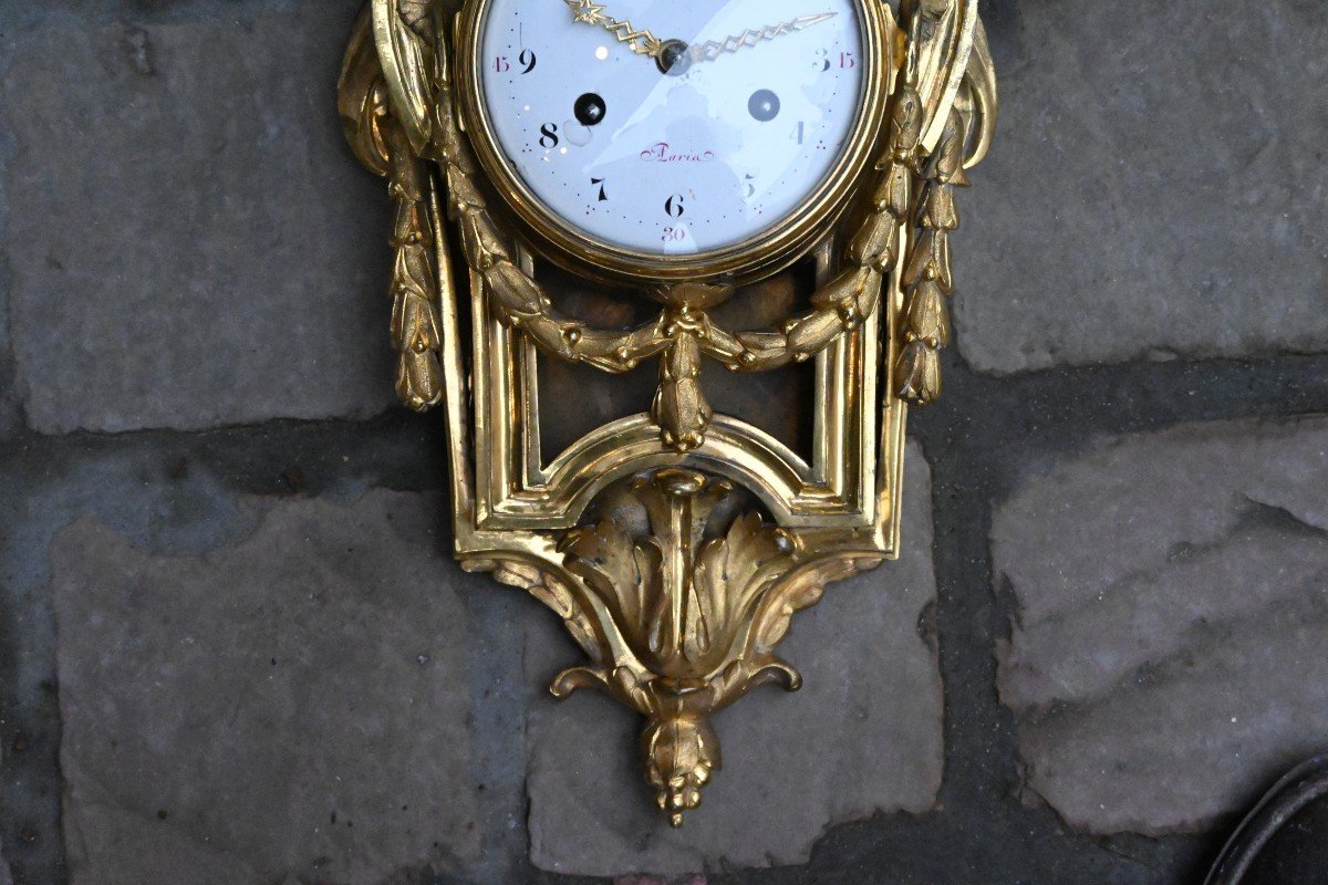 Gilt Bronze Cartel With Chinese Decor, Louis XVI Period-photo-4