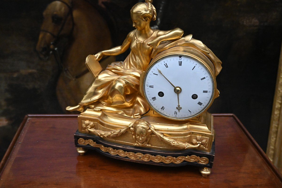 Bronze Pendulum Clock Known As Prudence Or Cleopatra From The Louis XVI Period-photo-2