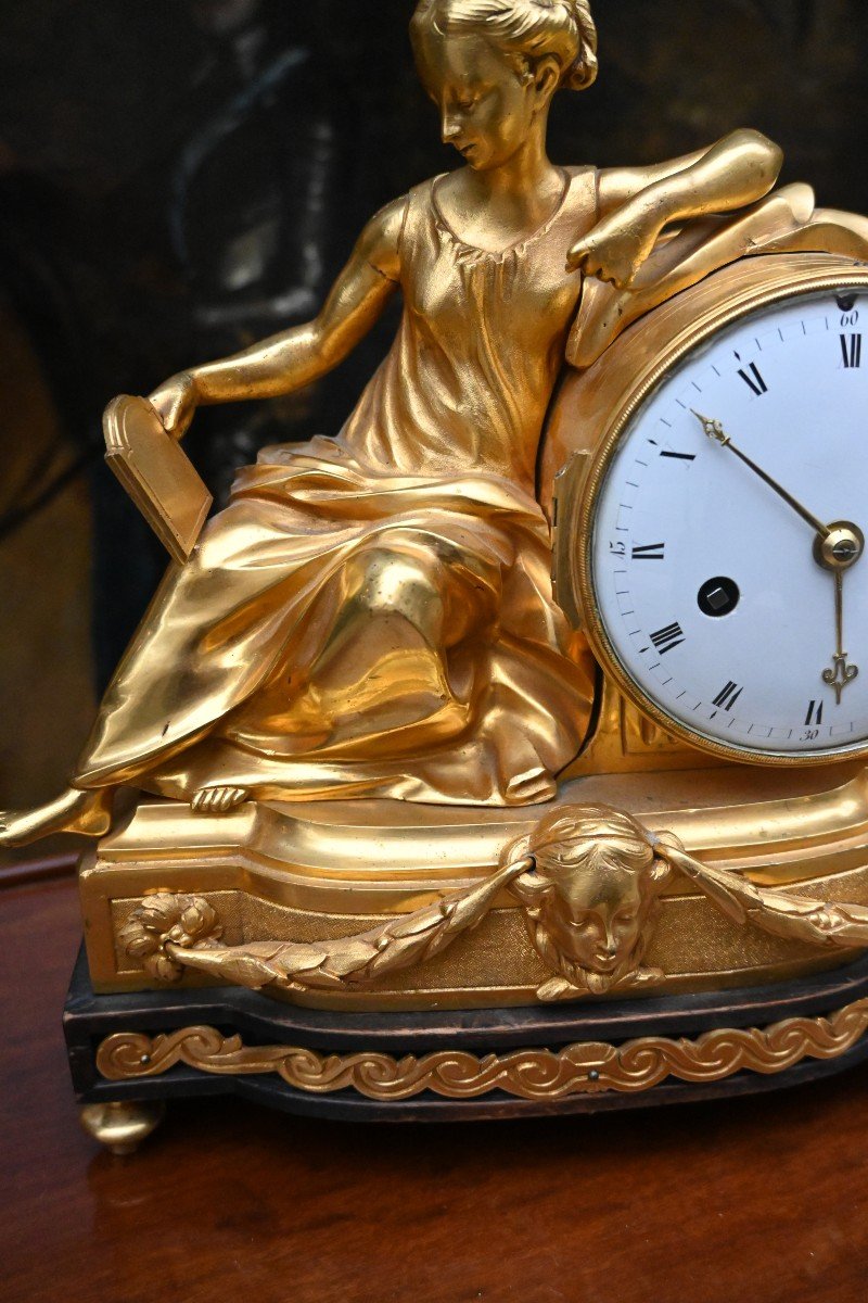 Bronze Pendulum Clock Known As Prudence Or Cleopatra From The Louis XVI Period-photo-3