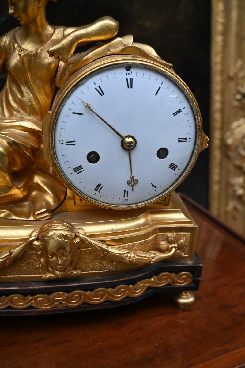 Bronze Pendulum Clock Known As Prudence Or Cleopatra From The Louis XVI Period-photo-4