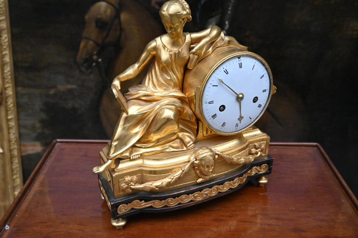 Bronze Pendulum Clock Known As Prudence Or Cleopatra From The Louis XVI Period-photo-5