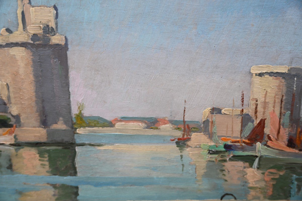 Oil On Panel La Rochelle, Signed By Zavit-photo-4