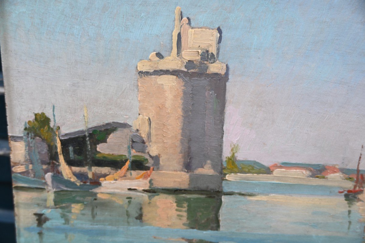 Oil On Panel La Rochelle, Signed By Zavit-photo-5