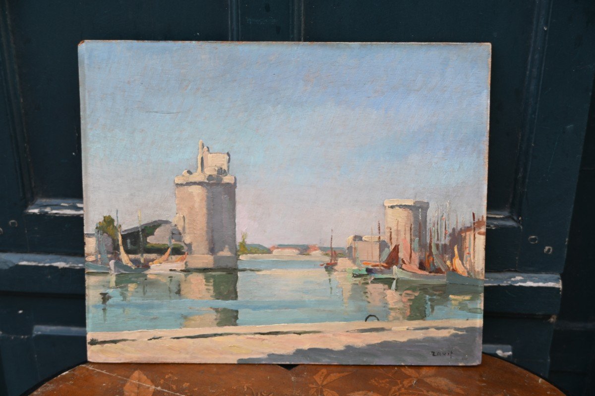 Oil On Panel La Rochelle, Signed By Zavit-photo-6