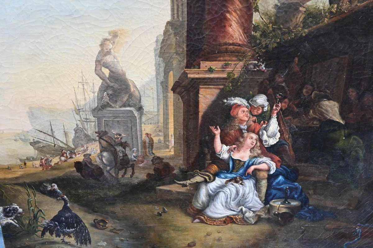 Genre Scene In 18th Century Ruins