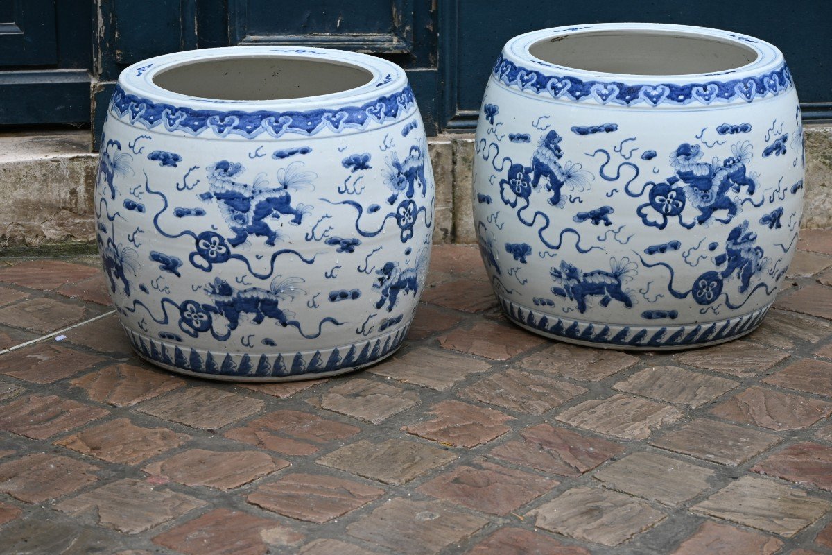 Pair Of Large Porcelain Aquariums China XX-photo-2