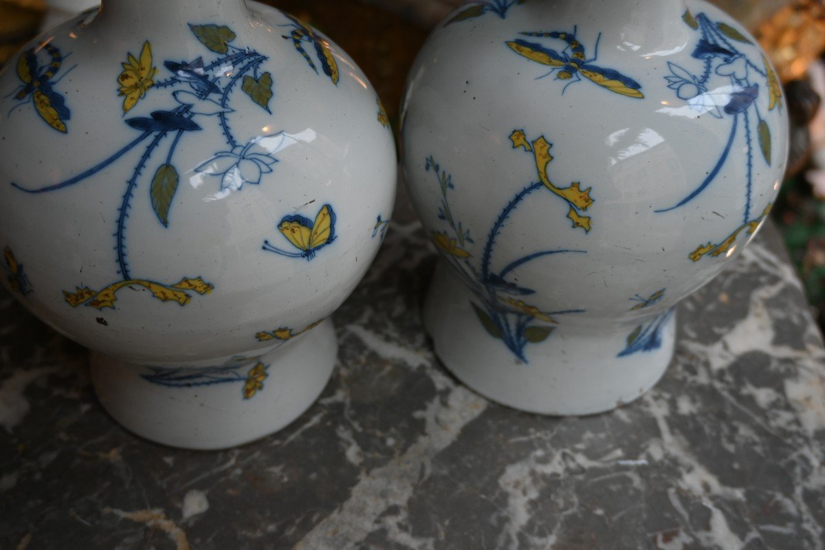 Pair Of 18th Century Earthenware Gourd Vases-photo-4