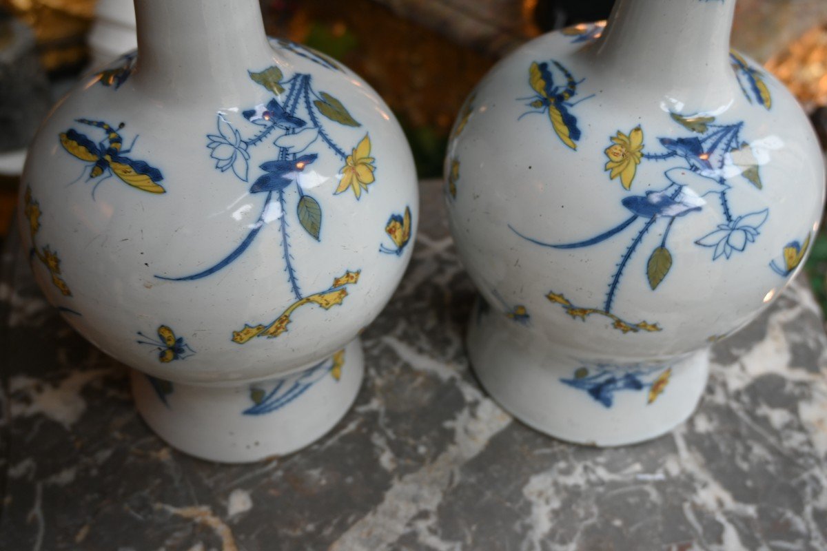 Pair Of 18th Century Earthenware Gourd Vases-photo-3