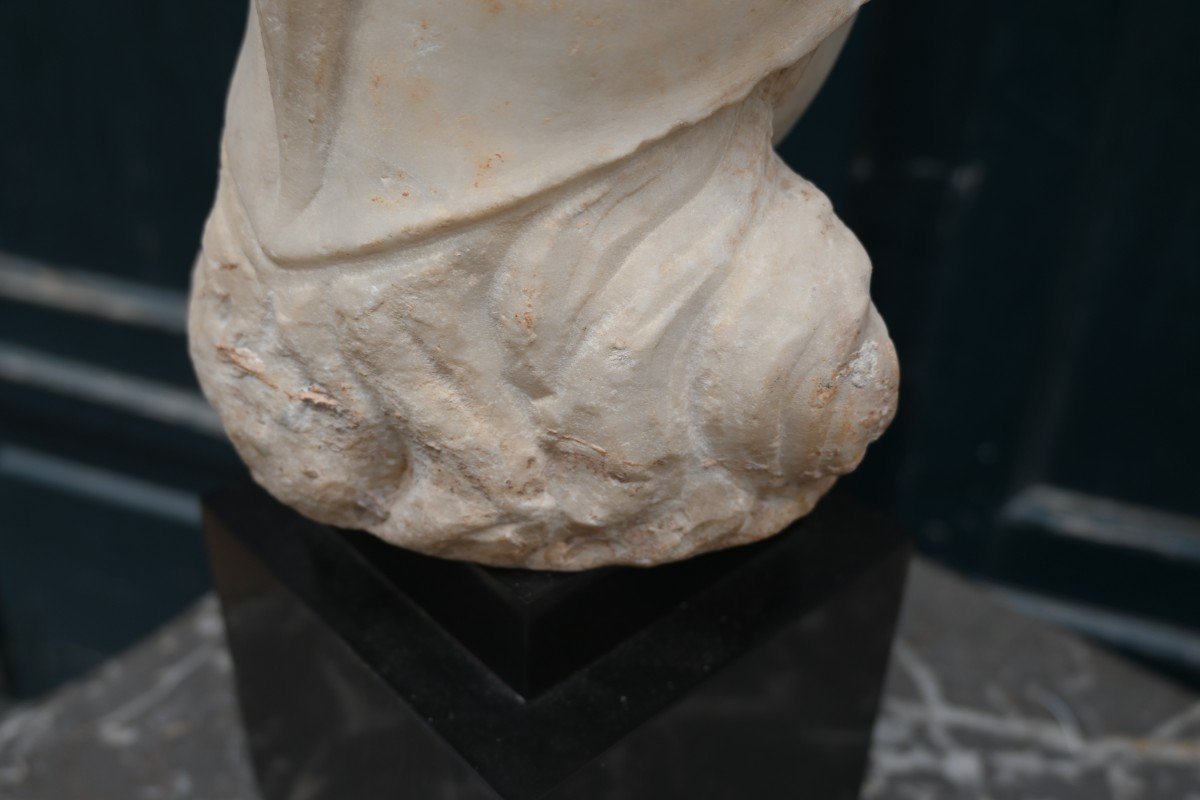 Head Of Minerva In Marble After Antiquity, 18th Century-photo-2