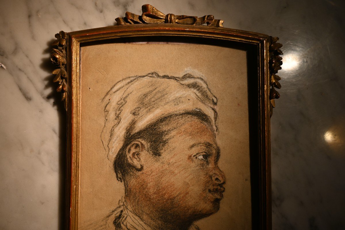 Watteau , D Après Dessin Tête De Maure Au Turban  -photo-3