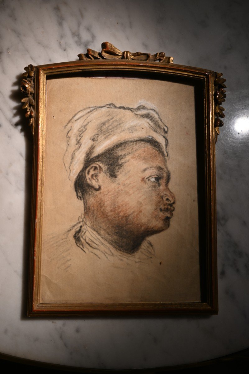 Watteau , D Après Dessin Tête De Maure Au Turban  -photo-3