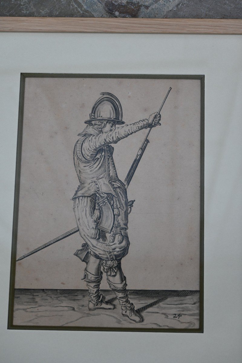 Jacob De Gheyn Ii, Suite Of 5 Engravings Of Arquebusiers XVII-photo-3