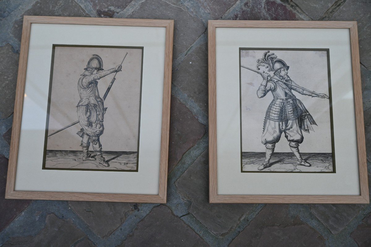 Jacob De Gheyn Ii, Suite Of 5 Engravings Of Arquebusiers XVII-photo-4