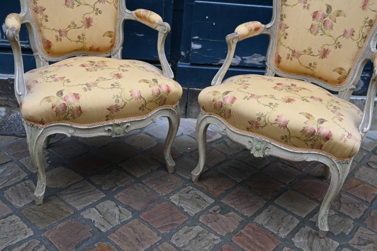 Tilliard , Paire De Fauteuils D époque Louis XV-photo-1