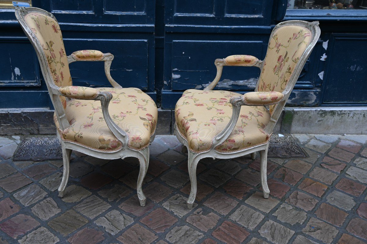 Tilliard , Paire De Fauteuils D époque Louis XV-photo-3