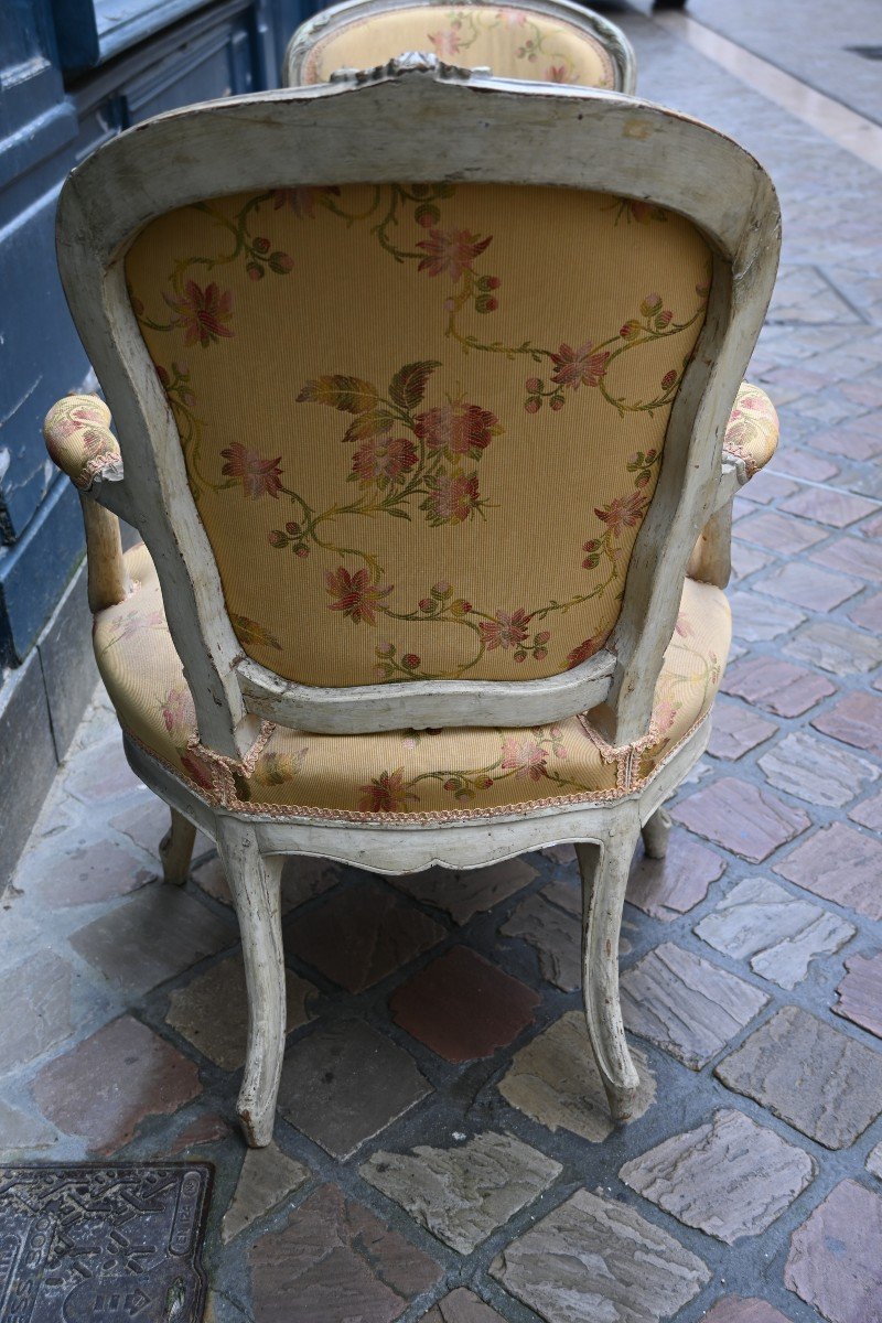 Tilliard , Paire De Fauteuils D époque Louis XV-photo-5