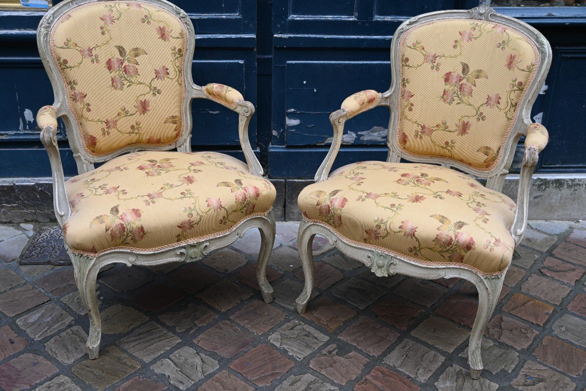 Tilliard , Paire De Fauteuils D époque Louis XV