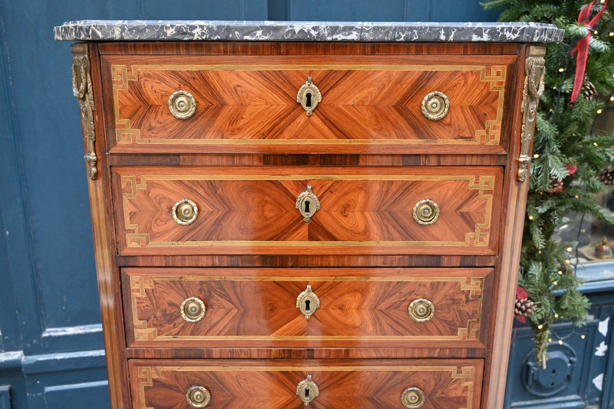 Louis XVI Period Veneer Wood Secretary Weekly-photo-2