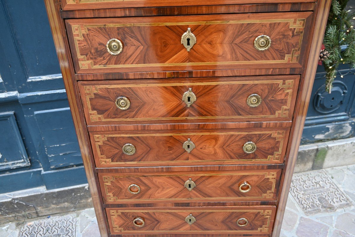 Louis XVI Period Veneer Wood Secretary Weekly-photo-3