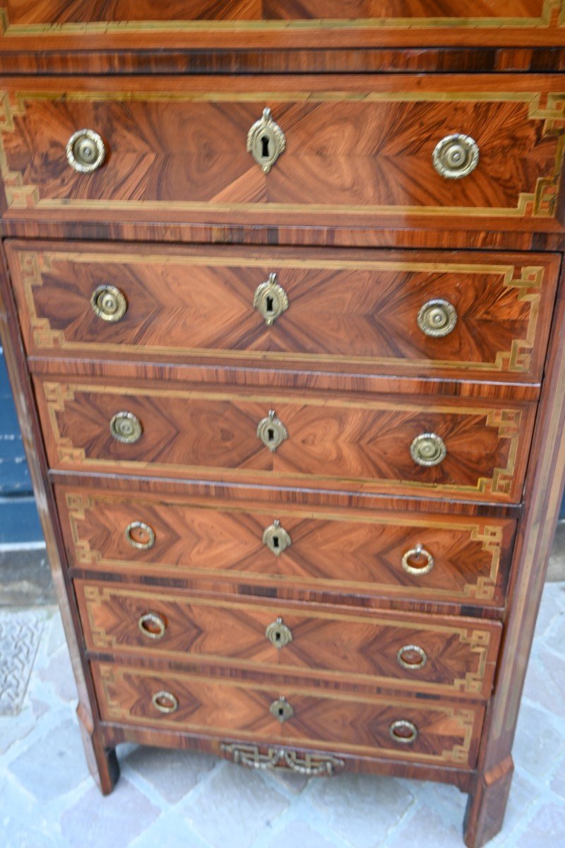 Louis XVI Period Veneer Wood Secretary Weekly-photo-3