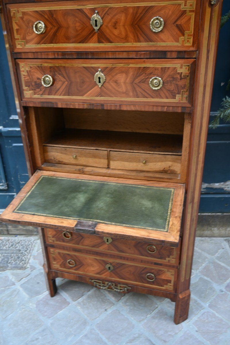 Louis XVI Period Veneer Wood Secretary Weekly-photo-6