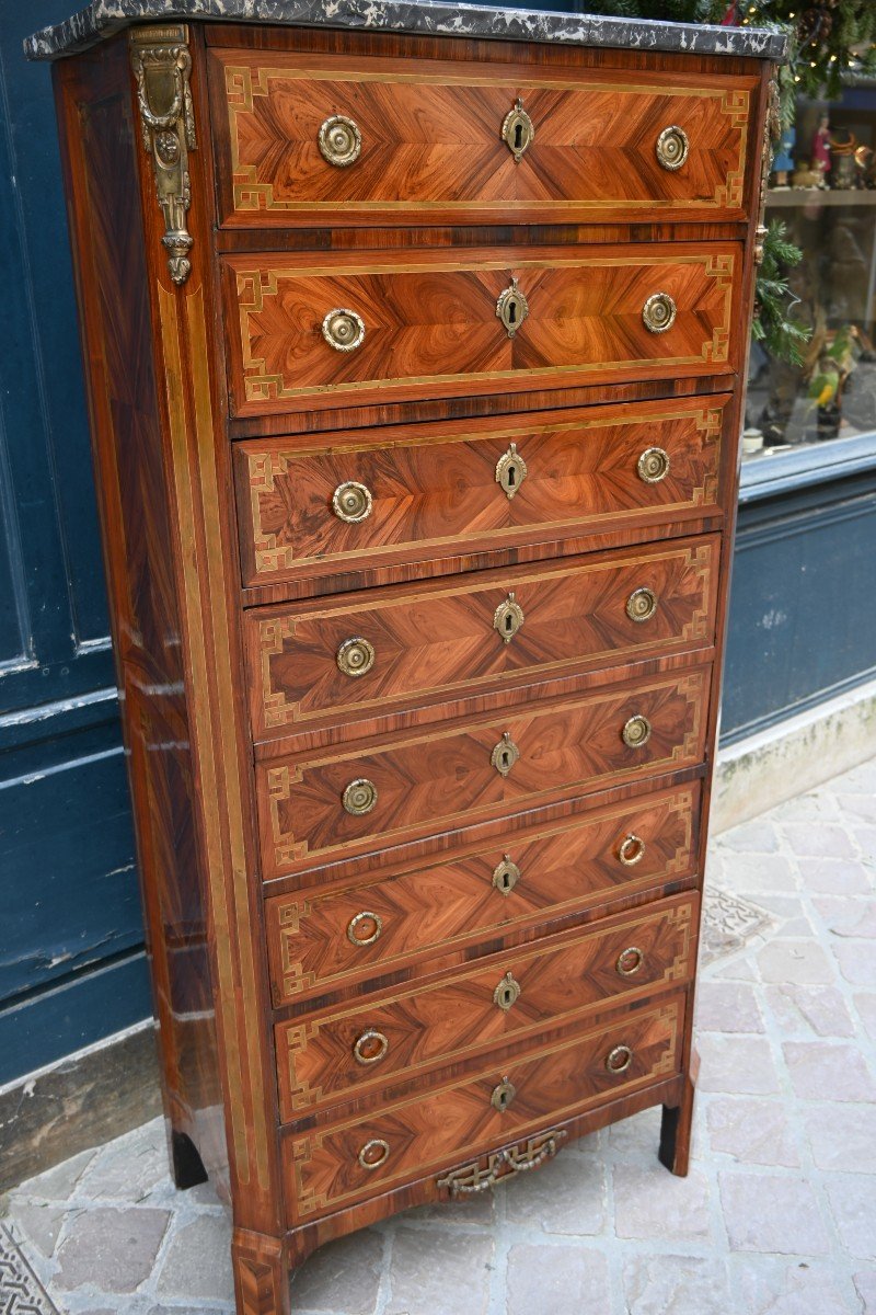 Louis XVI Period Veneer Wood Secretary Weekly